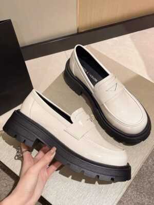 Mocasines minimalista plataforma Mocasines blancos