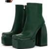 Botines de Plataforma Verdes